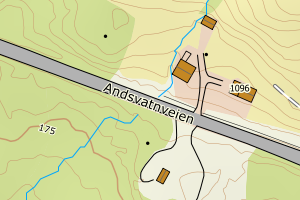 Kartbilde fra WMS-tjeneste av avviket