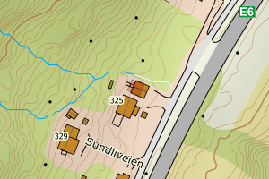Kartbilde fra WMS-tjeneste av avviket