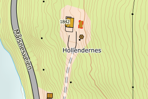 Kartbilde fra WMS-tjeneste av avviket