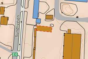 Kartbilde fra WMS-tjeneste av avviket