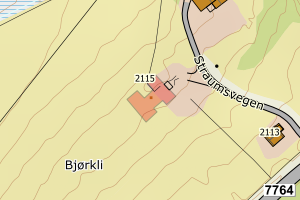 Kartbilde fra WMS-tjeneste av avviket