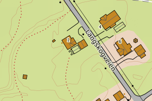 Kartbilde fra WMS-tjeneste av avviket