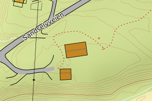 Kartbilde fra WMS-tjeneste av avviket