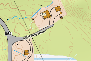 Kartbilde fra WMS-tjeneste av avviket