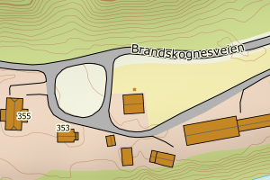 Kartbilde fra WMS-tjeneste av avviket