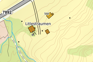 Kartbilde fra WMS-tjeneste av avviket
