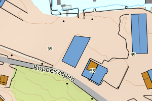 Kartbilde fra WMS-tjeneste av avviket