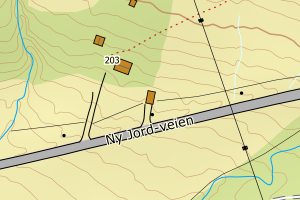 Kartbilde fra WMS-tjeneste av avviket