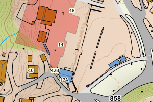 Kartbilde fra WMS-tjeneste av avviket