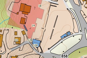 Kartbilde fra WMS-tjeneste av avviket