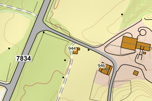 Kartbilde fra WMS-tjeneste av avviket