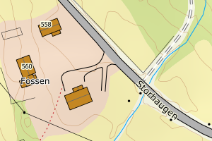 Kartbilde fra WMS-tjeneste av avviket