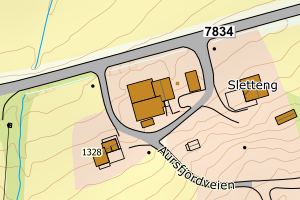 Kartbilde fra WMS-tjeneste av avviket
