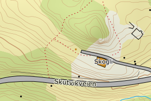 Kartbilde fra WMS-tjeneste av avviket