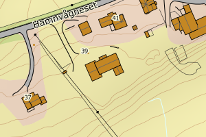 Kartbilde fra WMS-tjeneste av avviket