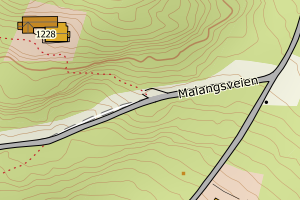 Kartbilde fra WMS-tjeneste av avviket