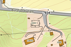 Kartbilde fra WMS-tjeneste av avviket