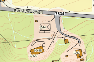 Kartbilde fra WMS-tjeneste av avviket