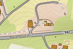 Kartbilde fra WMS-tjeneste av avviket