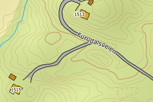 Kartbilde fra WMS-tjeneste av avviket