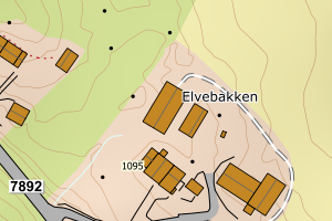 Kartbilde fra WMS-tjeneste av avviket