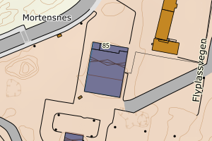 Kartbilde fra WMS-tjeneste av avviket