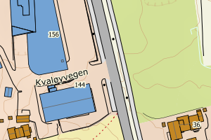 Kartbilde fra WMS-tjeneste av avviket
