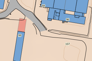Kartbilde fra WMS-tjeneste av avviket
