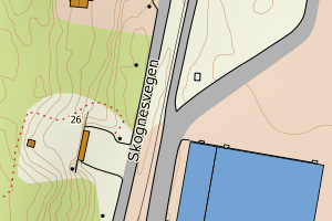 Kartbilde fra WMS-tjeneste av avviket