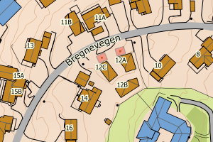 Kartbilde fra WMS-tjeneste av avviket