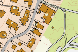 Kartbilde fra WMS-tjeneste av avviket