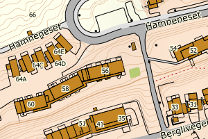 Kartbilde fra WMS-tjeneste av avviket