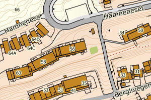 Kartbilde fra WMS-tjeneste av avviket