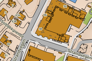 Kartbilde fra WMS-tjeneste av avviket