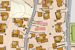 Kartbilde fra WMS-tjeneste av avviket