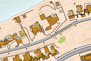 Kartbilde fra WMS-tjeneste av avviket