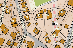 Kartbilde fra WMS-tjeneste av avviket