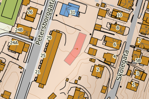 Kartbilde fra WMS-tjeneste av avviket