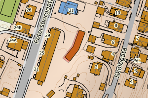 Kartbilde fra WMS-tjeneste av avviket