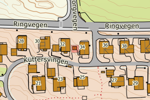 Kartbilde fra WMS-tjeneste av avviket