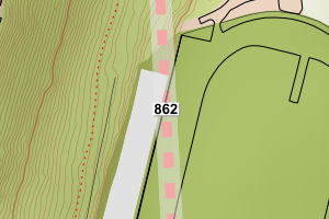 Kartbilde fra WMS-tjeneste av avviket