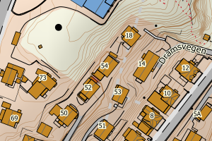 Kartbilde fra WMS-tjeneste av avviket