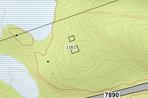 Kartbilde fra WMS-tjeneste av avviket