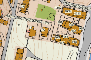 Kartbilde fra WMS-tjeneste av avviket