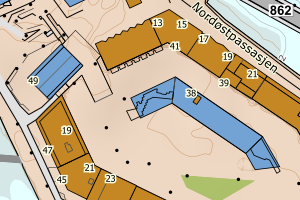 Kartbilde fra WMS-tjeneste av avviket