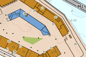 Kartbilde fra WMS-tjeneste av avviket