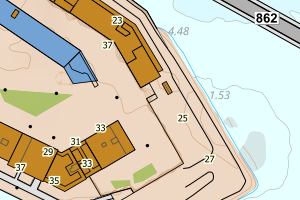 Kartbilde fra WMS-tjeneste av avviket