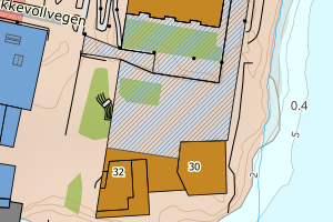 Kartbilde fra WMS-tjeneste av avviket
