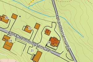 Kartbilde fra WMS-tjeneste av avviket