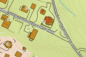 Kartbilde fra WMS-tjeneste av avviket